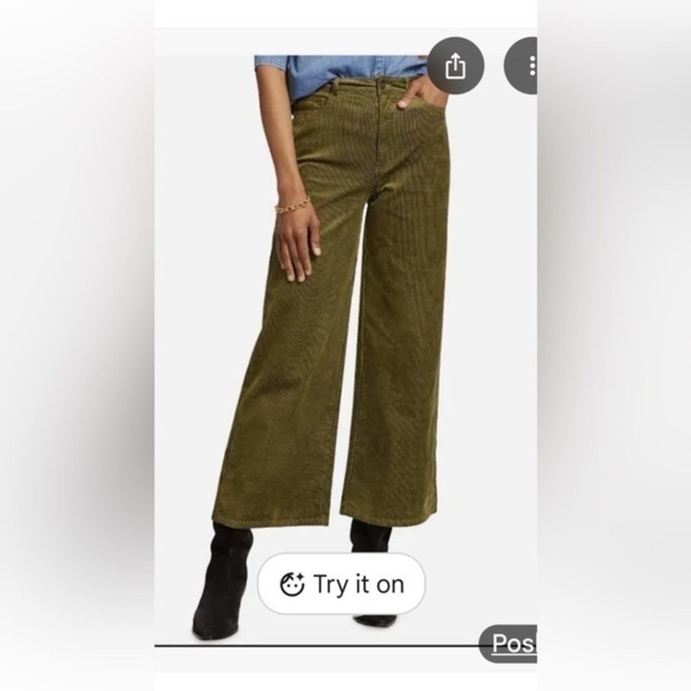 Olive Green Paige Corduroy Pants